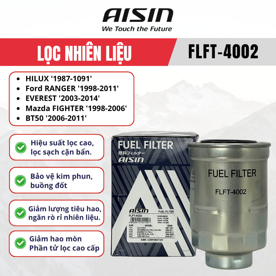 Lọc dầu diesel Toyota, Ford, Mazda hiệu Aisin mã FLFT-4002