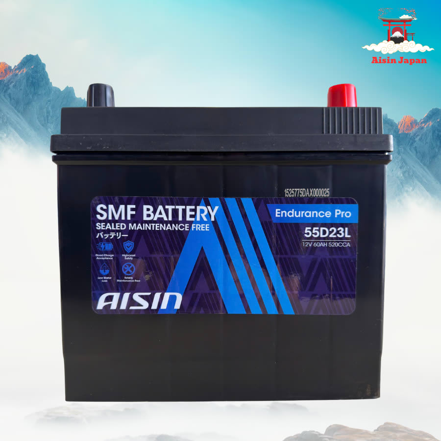 Ắc qui axit chì SMF - Automotive Battery, P/N: BTR4S-55D23L, loại 12V, dung lượng: 60AH, Kích thước: 231x172x202mm, Hiệu: AISIN, dùng để khởi động động cơ piston cho xe ô tô. Mới 100%