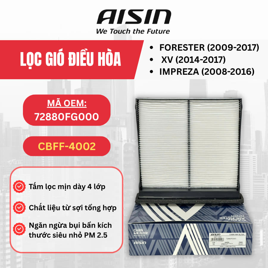 Lọc gió điều hòa Subaru hiệu Aisin mã CBFF-4002