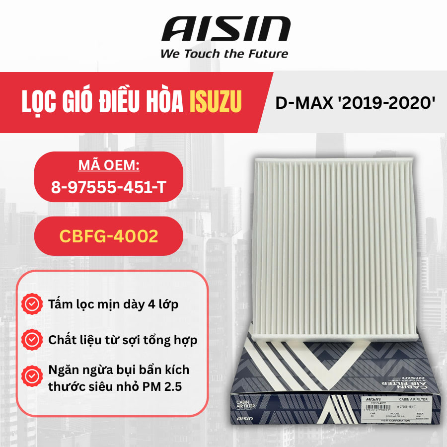 Lọc gió điều hòa Isuzu hiệu Aisin mã CBFG-4002