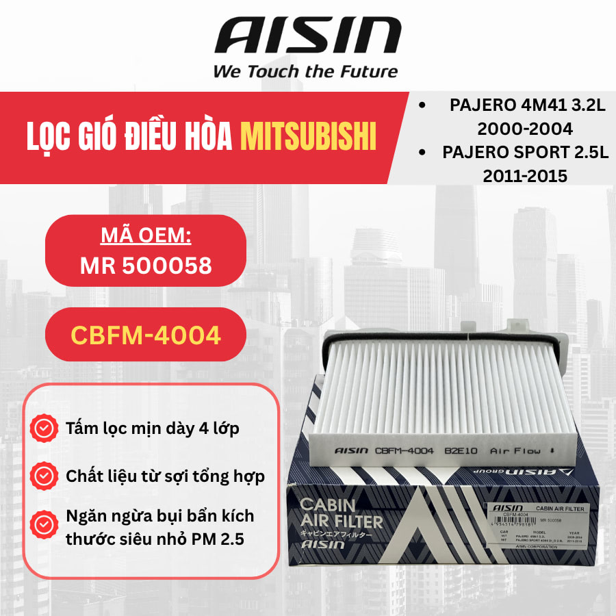 Lọc gió điều hòa Mitsubishi hiệu Aisin mã CBFM-4004
