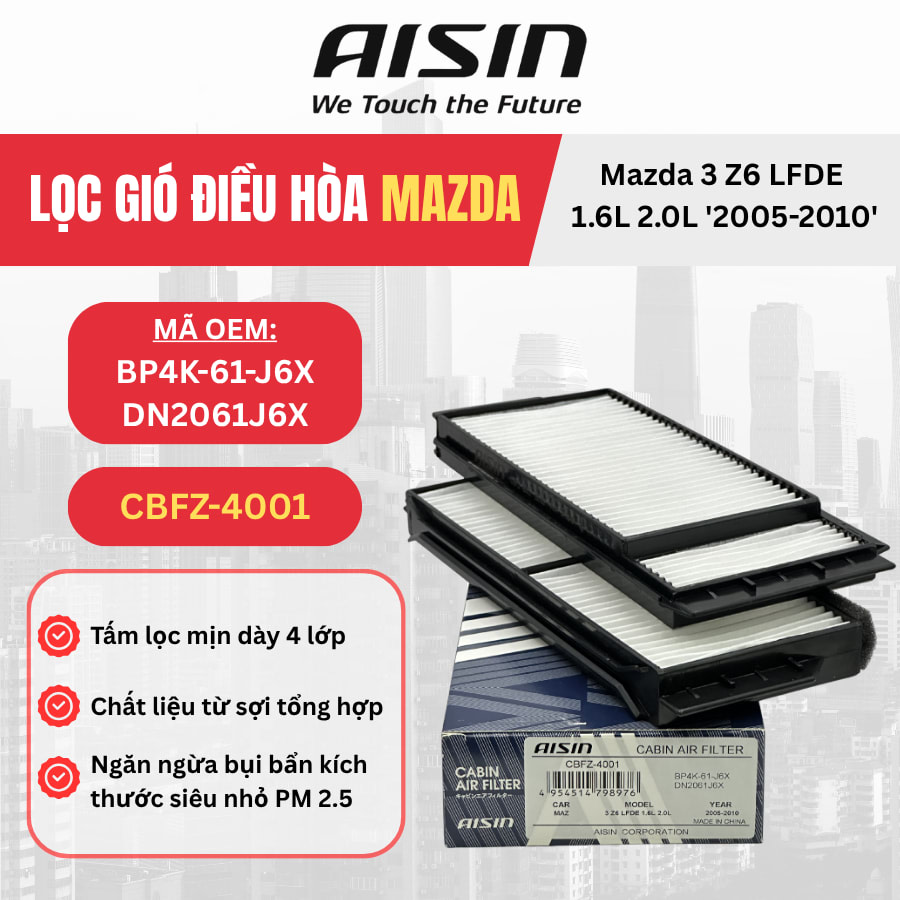 Lọc gió điều hòa Mazda hiệu Aisin mã CBFZ-4001