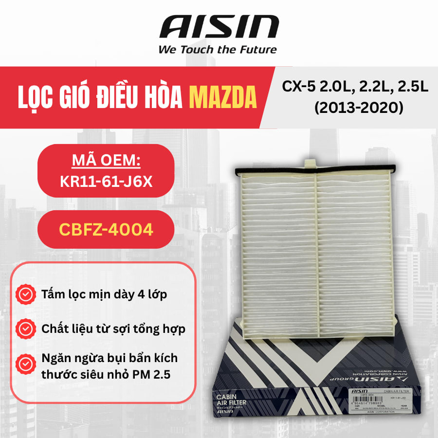 Lọc gió điều hòa Mazda hiệu Aisin mã CBFZ-4004