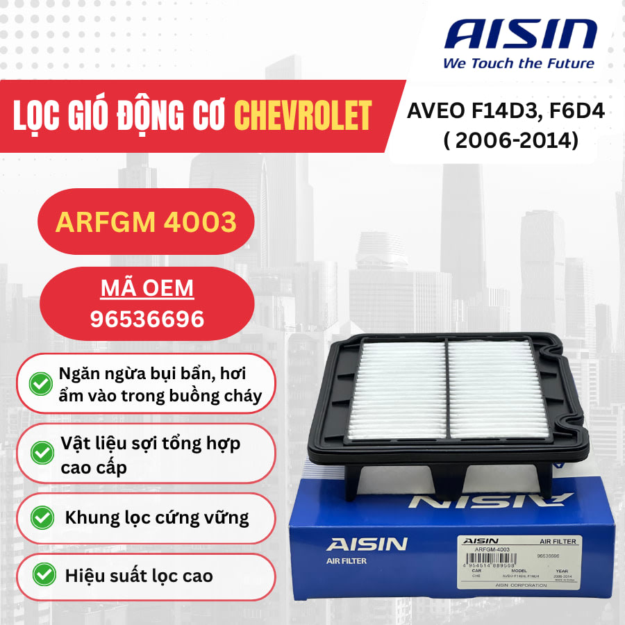 Lọc gió động cơ Chevrolet hiệu Aisin mã ARFGM-4003