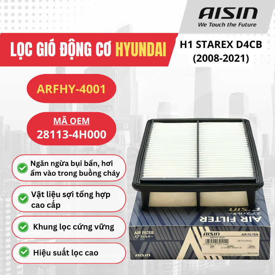 Lọc gió động cơ Hyundai hiệu Aisin mã ARFHY-4001
