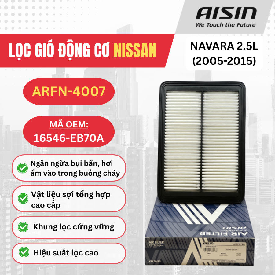Lọc gió động cơ Nissan hiệu Aisin mã ARFN-4007
