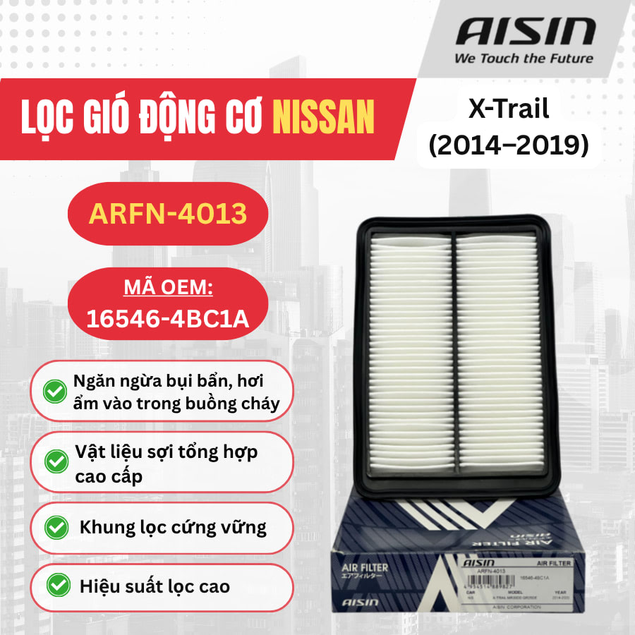 Lọc gió động cơ Nissan hiệu Aisin mã ARFN-4013