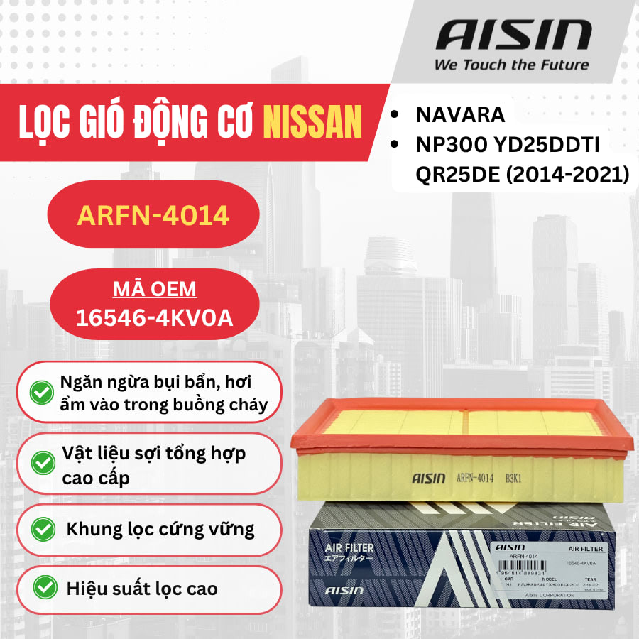 Lọc gió động cơ Nissan hiệu Aisin mã ARFN-4014