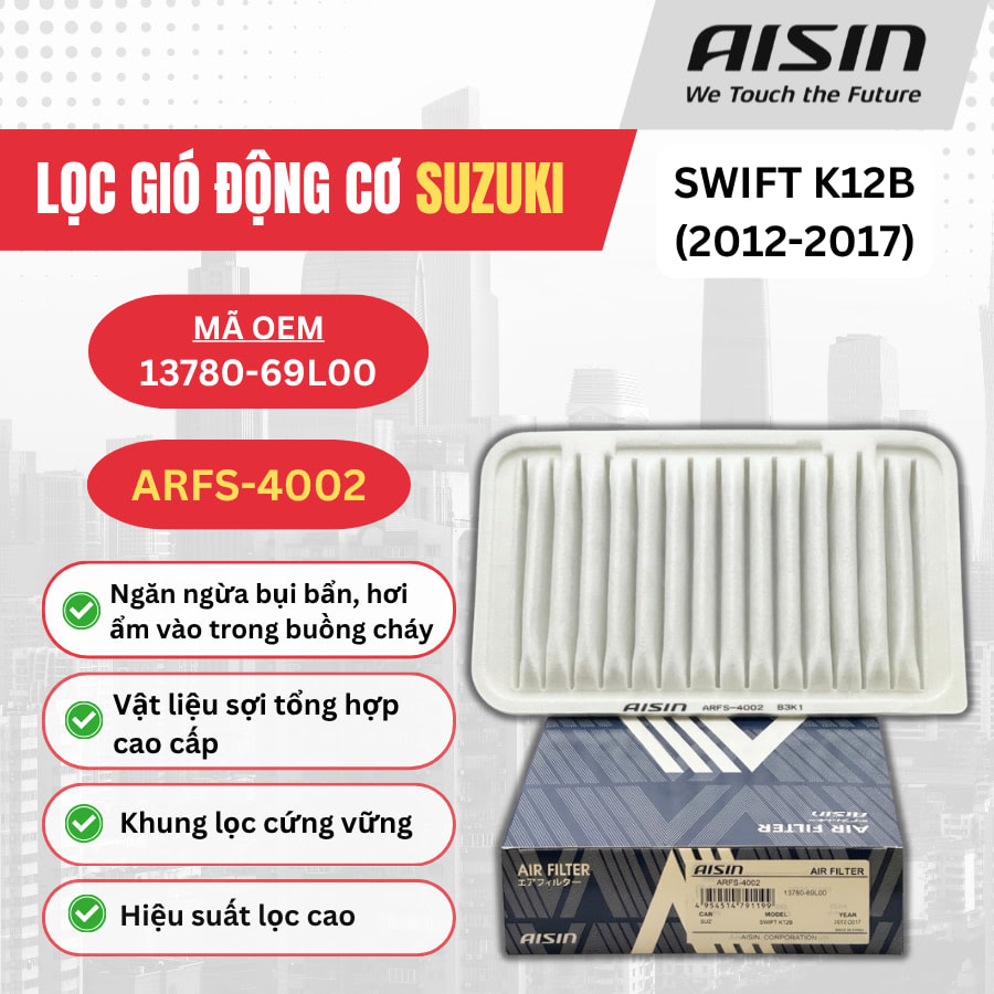 Lọc gió động cơ Suzuki hiệu Aisin mã ARFS-4002