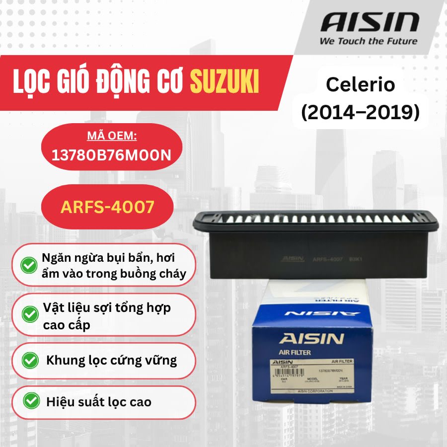 Lọc gió động cơ Suzuki hiệu Aisin mã ARFS-4007