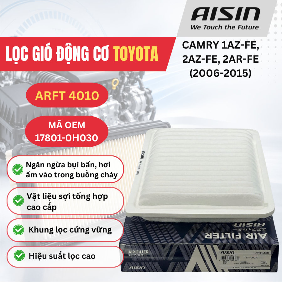 Lọc gió động cơ Toyota hiệu Aisin mã ARFT-4010