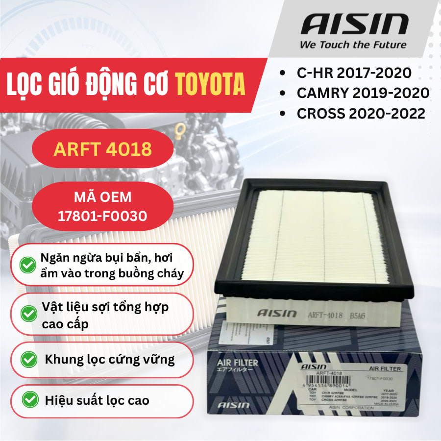 Lọc gió động cơ Toyota hiệu Aisin mã ARFT-4018