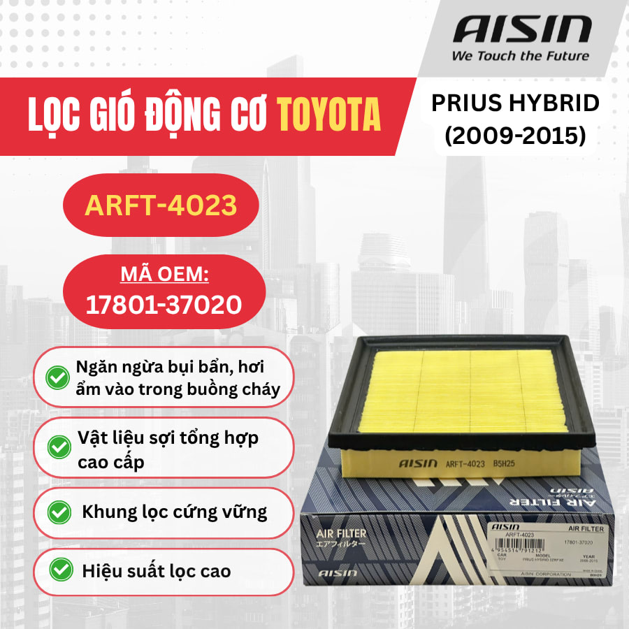 Lọc gió động cơ Toyota hiệu Aisin mã ARFT-4023