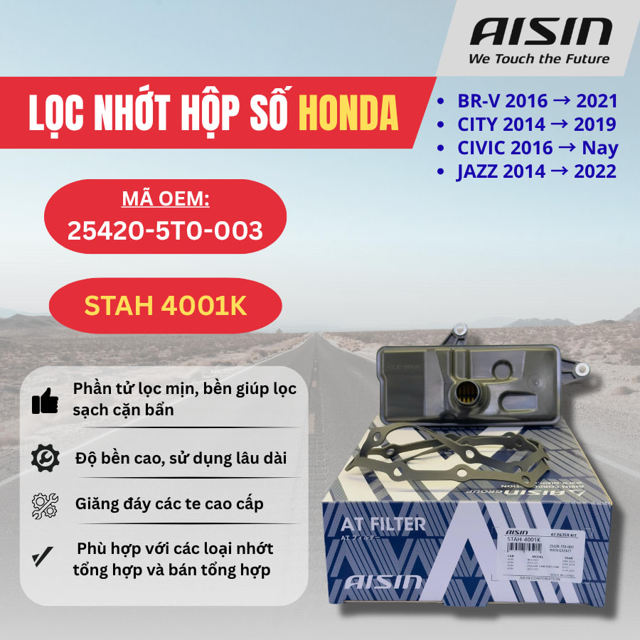 Lọc nhớt hộp số Honda hiệu Aisin mã STAH-4001K