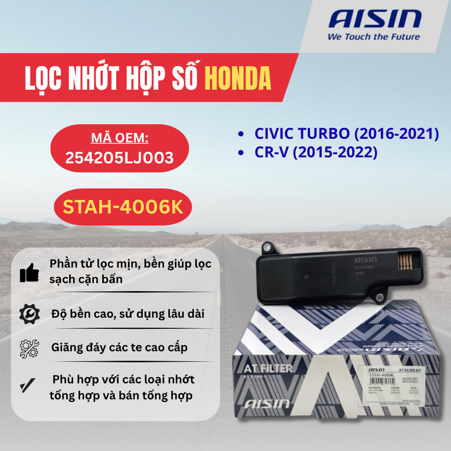 Lọc nhớt hộp số Honda hiệu Aisin mã STAH-4006K