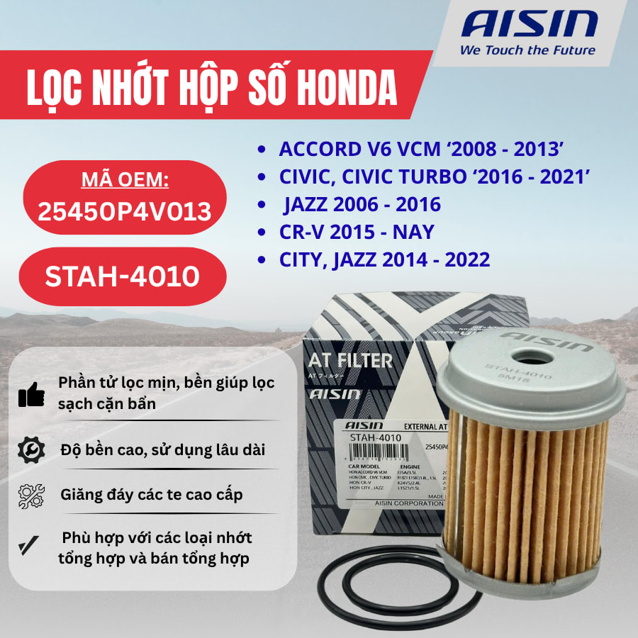 Lọc nhớt hộp số Honda hiệu Aisin mã STAH-4010