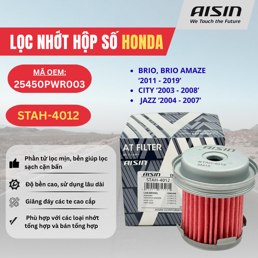 Lọc nhớt hộp số Honda hiệu Aisin mã STAH-4012