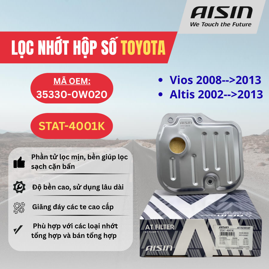 Lọc nhớt hộp số Toyota hiệu Aisin mã STAT-4001K