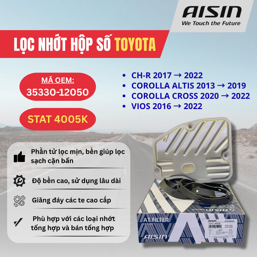 Lọc nhớt hộp số Toyota hiệu Aisin mã STAT-4005K