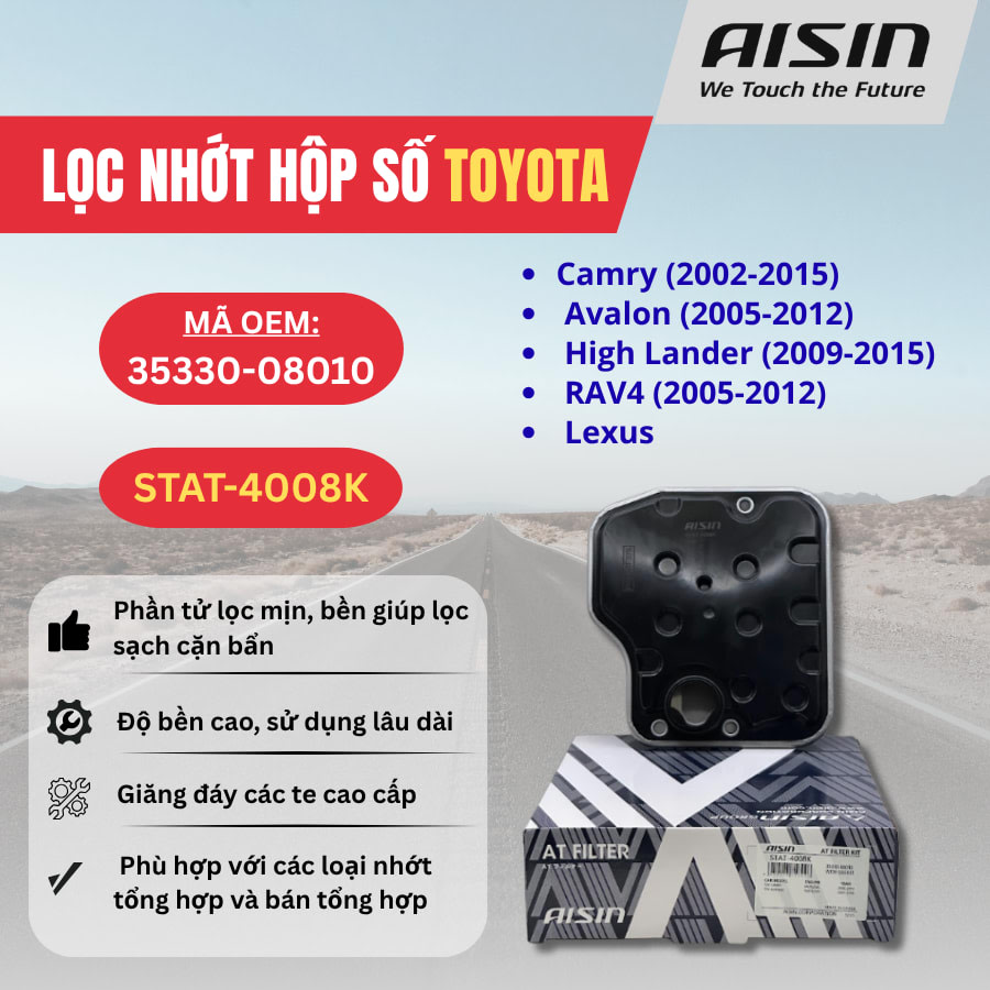 Lọc nhớt hộp số Toyota, Lexus hiệu Aisin mã STAT-4008K