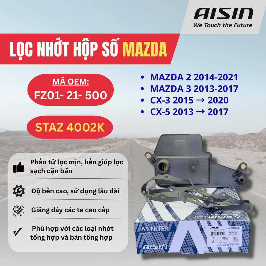 Lọc nhớt hộp số Mazda hiệu Aisin mã STAZ-4002K