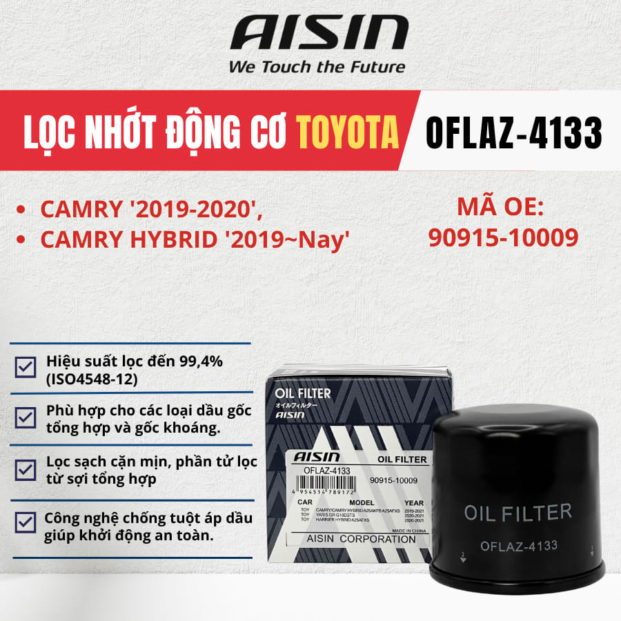 Lọc nhớt động cơ Toyota hiệu Aisin mã OFLAZ-4133