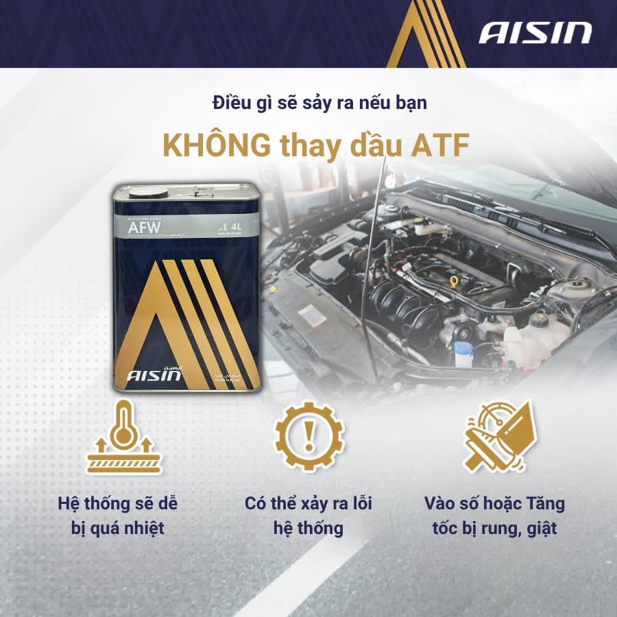Dầu hộp số tự động 4 cấp 4 Lít Hiệu Aisin mã ATFD34S