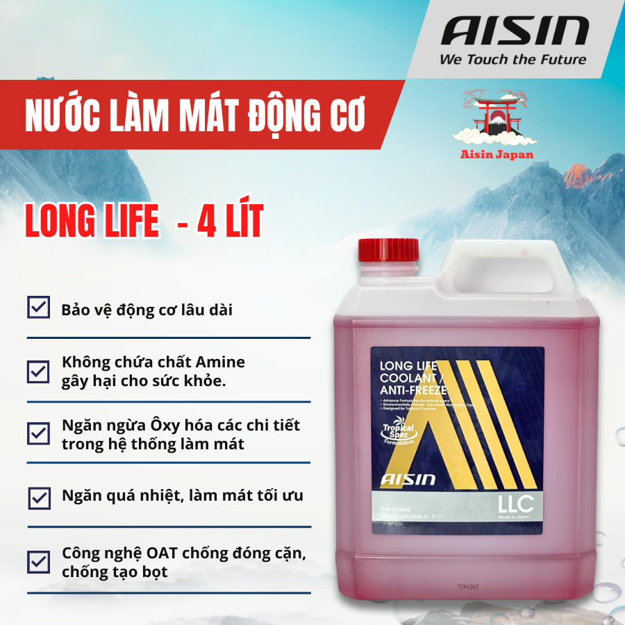 Nước làm mát Đỏ 4 Lít Hiệu Aisin mã LCPM20A4LR