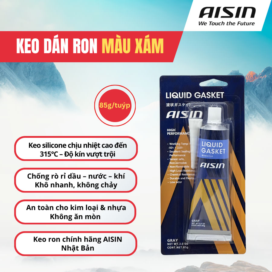 Keo dán Ron chịu nhiệt RTV màu xám 85g Hiệu Aisin mã LGAAZ-0001G