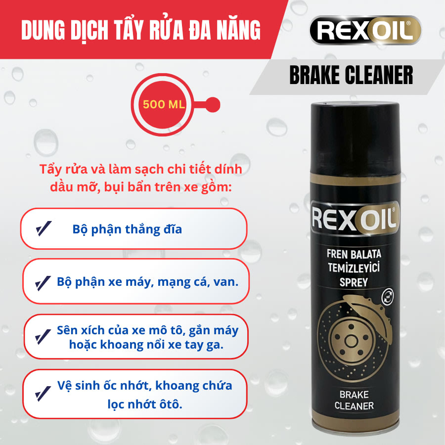 Dung dịch Vệ sinh thắng 500ml Hiệu REXOIL mã REXBRCL