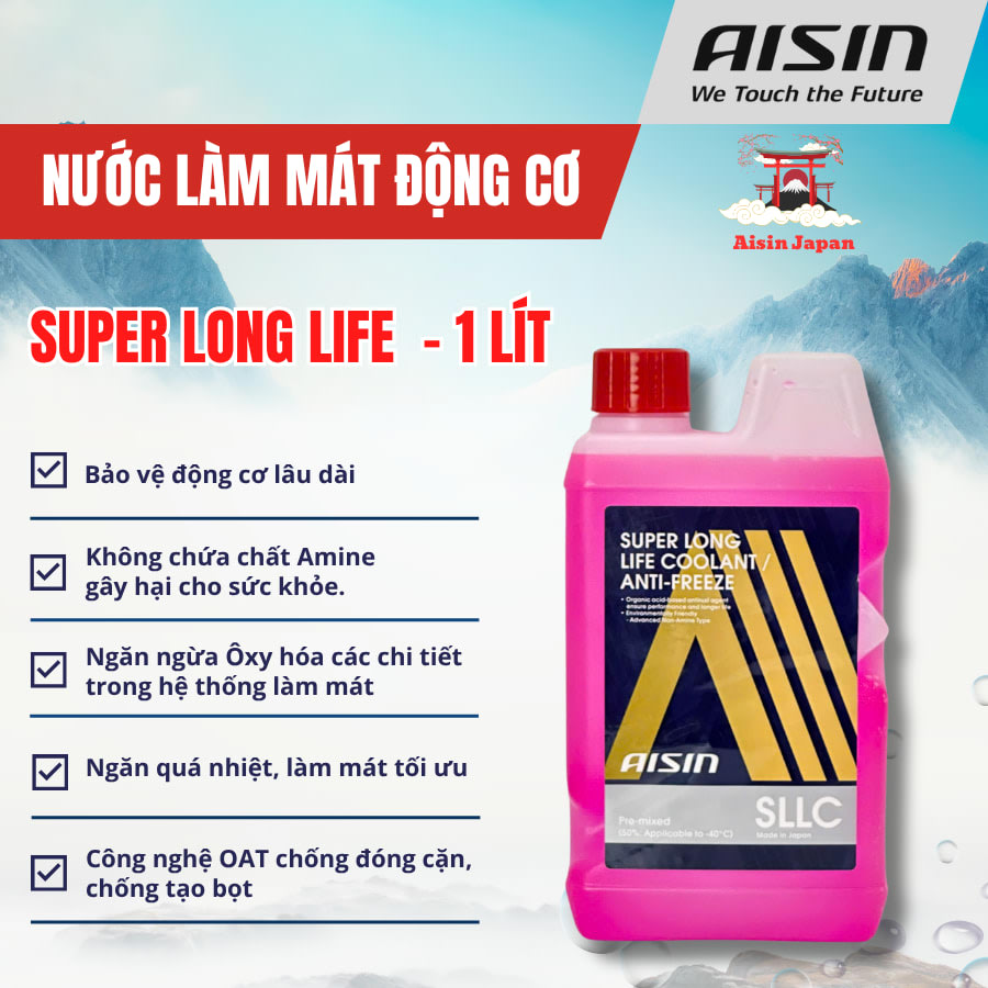 Nước làm mát Hồng 1 Lít Hiệu Aisin mã SCPM50A1LPK