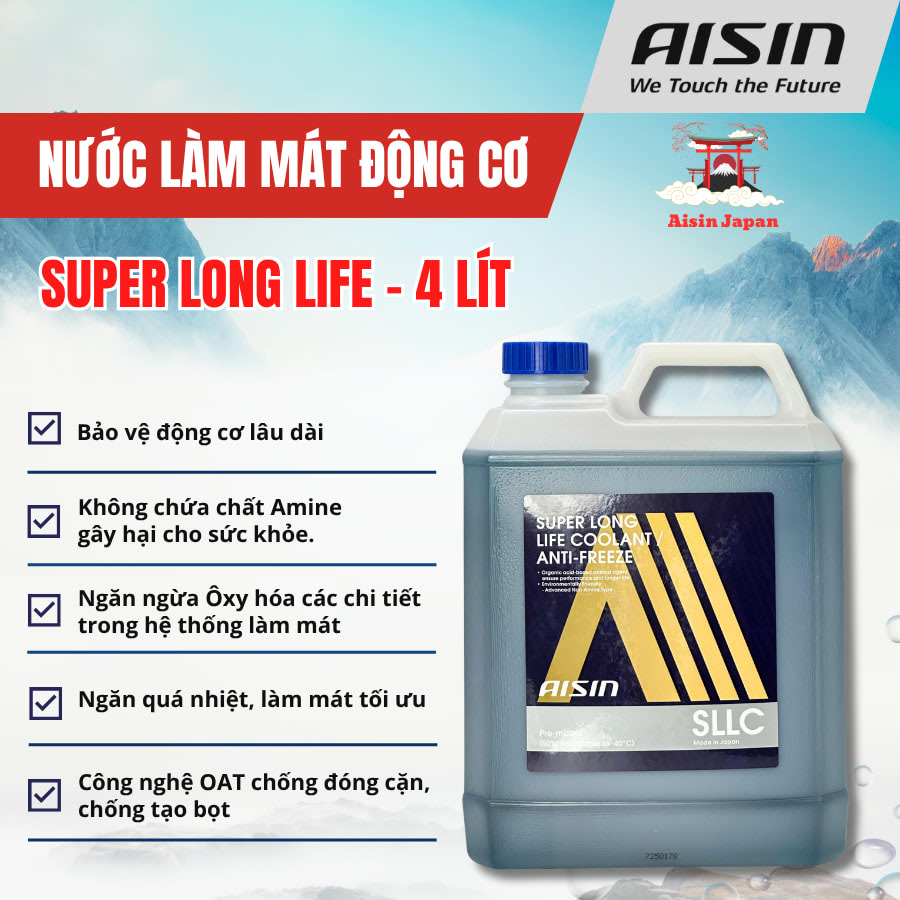 Nước làm mát Xanh dương 4 Lít Hiệu Aisin mã SCPM50A4LB