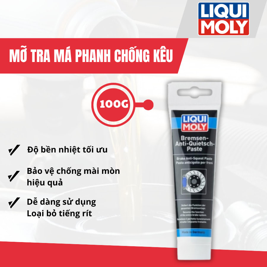 Mỡ tra má phanh chống kêu 100 gr hiệu Liqui Moly mã 3077