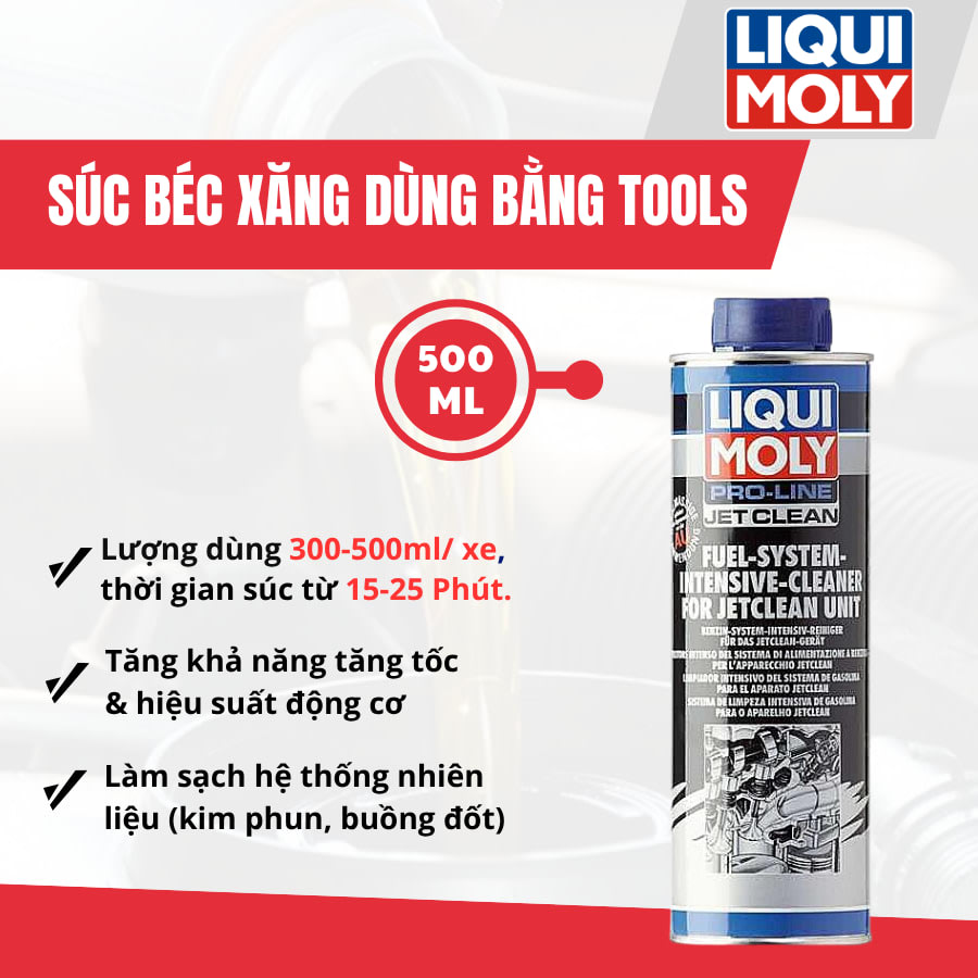 Súc béc xăng trực tiếp dùng bằng tools 500 ml hiệu Liqui Moly mã 2523
