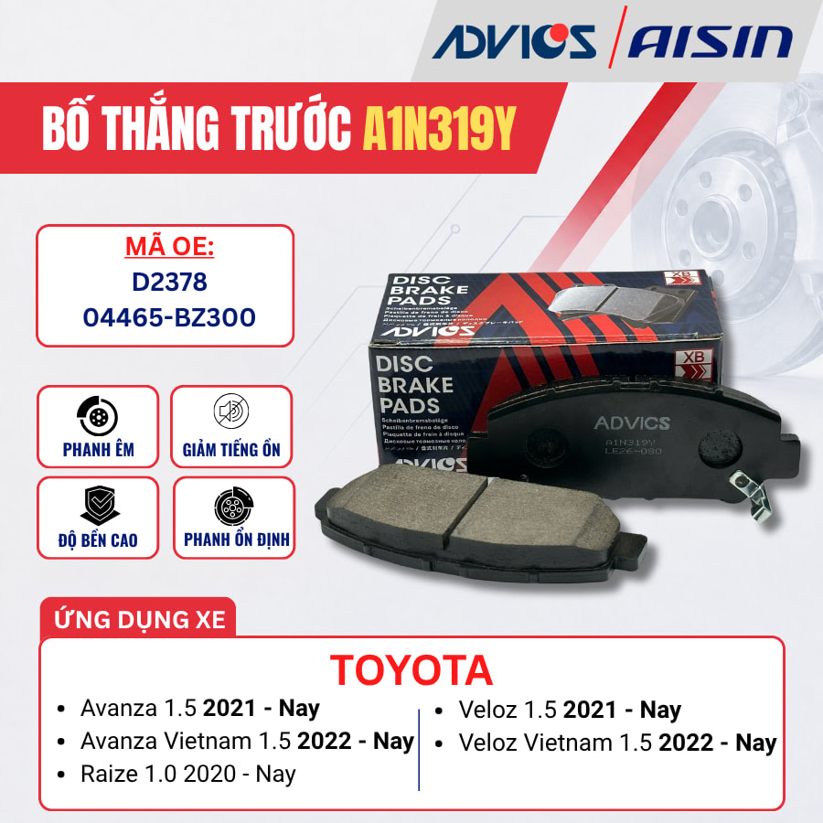 Bố thắng trước Toyota Avanza, Veloz Cross - ADVICS A1N319Y