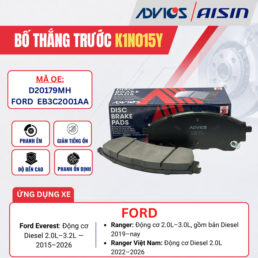Bố thắng trước Ford Everest, Ranger - ADVICS K1N015Y
