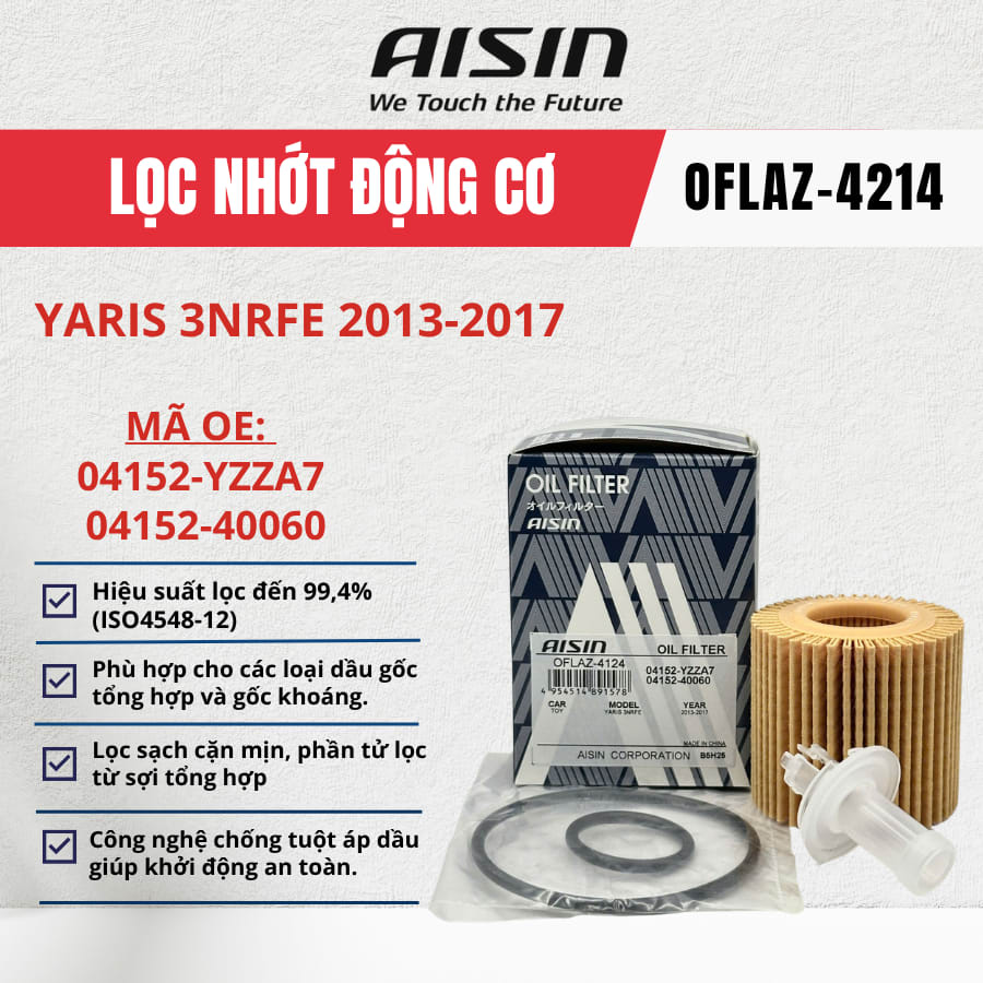 Lọc nhớt động cơ Toyota hiệu Aisin mã OFLAZ-4124