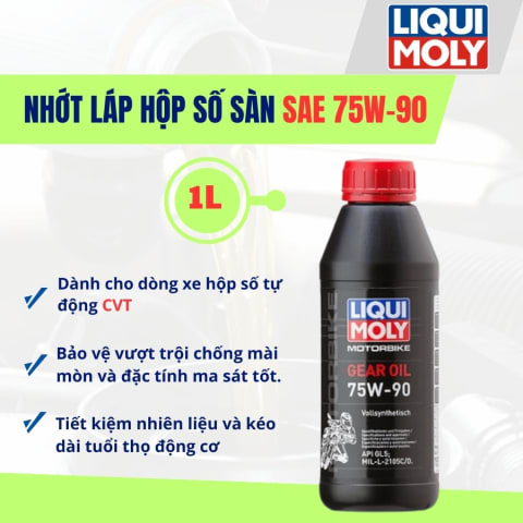 Nhớt láp hộp số sàn dầu cầu gear oil (GL4+) SAE 75W-90 1 Lít hiệu Liqui Moly mã 4434