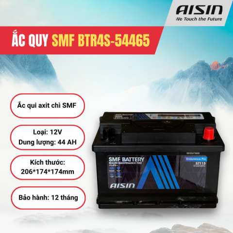 Ắc qui axit chì SMF - Automotive Battery, P/N: BTR4S-54465, Loại: 12V, dung lượng: 44AH, Kích thước: 206*174*174mm, dùng để khởi động động cơ piston cho xe ô tô - Nhãn hiệu: AISIN. Hàng mới 100%