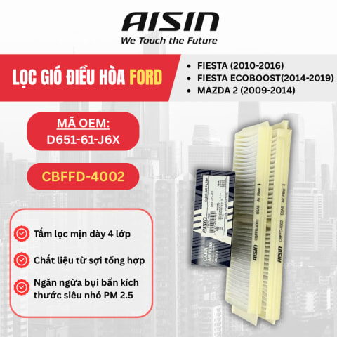 Lọc gió điều hòa Ford, Mazda hiệu Aisin mã CBFFD-4002