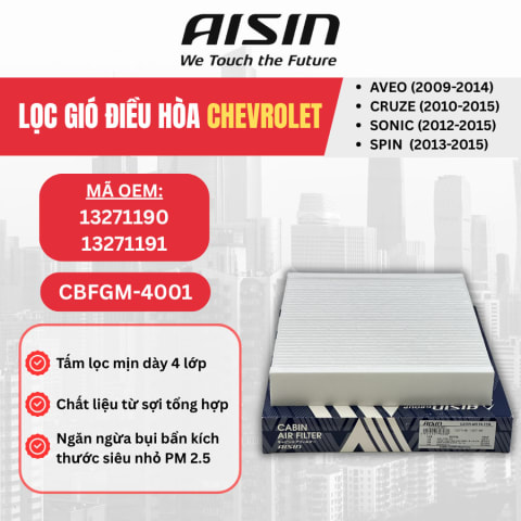 Lọc gió điều hòa Chevrolet hiệu Aisin mã CBFGM-4001