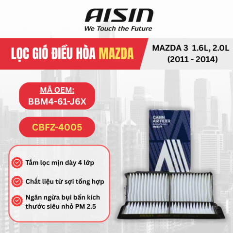 Lọc gió điều hòa Mazda hiệu Aisin mã CBFZ-4005
