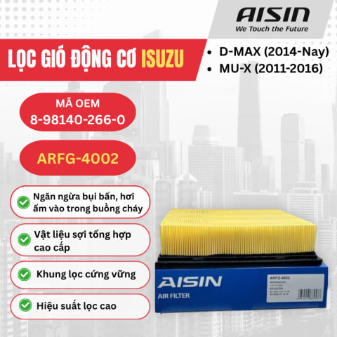 Lọc gió động cơ Isuzu hiệu Aisin mã ARFG-4002