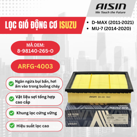 Lọc gió động cơ Isuzu hiệu Aisin mã ARFG-4003