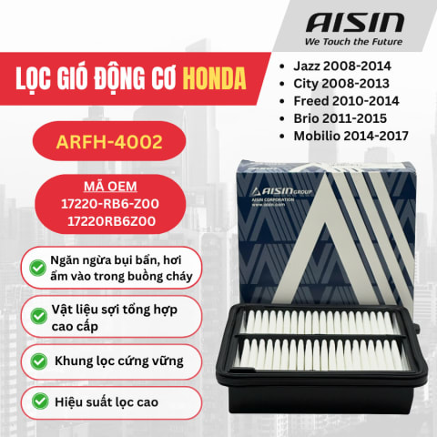 Lọc gió động cơ Honda hiệu Aisin mã ARFH-4002