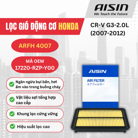 Lọc gió động cơ Honda hiệu Aisin mã ARFH-4007