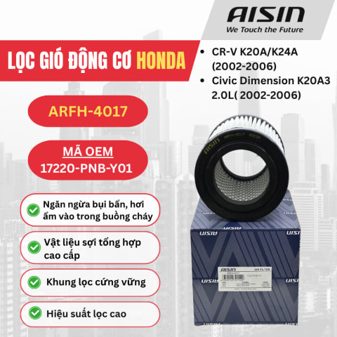 Lọc gió động cơ Honda hiệu Aisin mã ARFH-4017