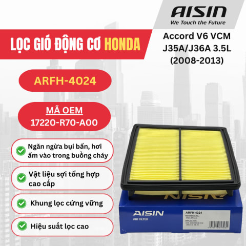 Lọc gió động cơ Honda hiệu Aisin mã ARFH-4024