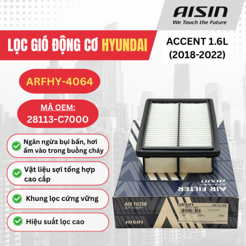 Lọc gió động cơ Hyundai hiệu Aisin mã ARFHY-4064