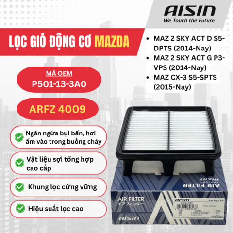 Lọc gió động cơ Mazda hiệu Aisin mã ARFZ-4009